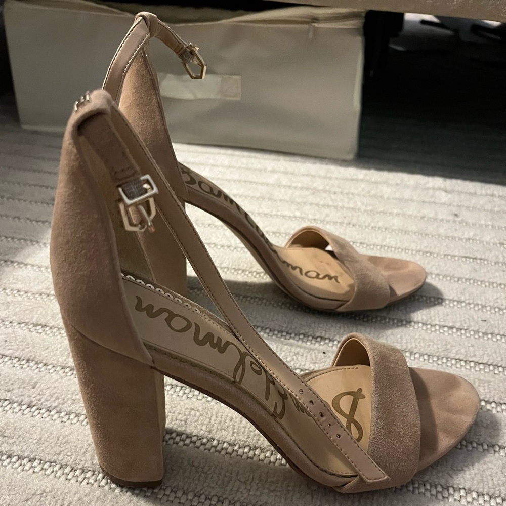 Sam Edelman Tan Suede Block Heel Sandals